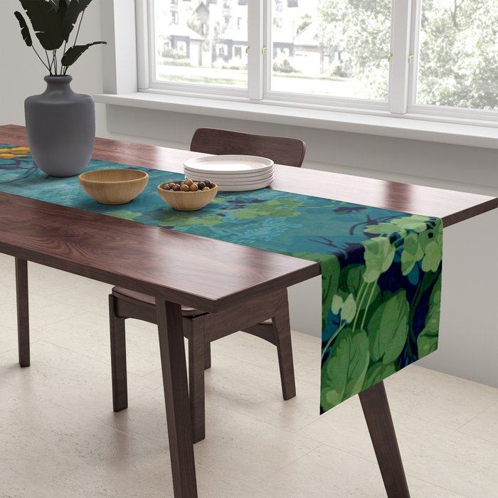 Antique Botanical Garden 1860 Table Runner Gallery Image 2