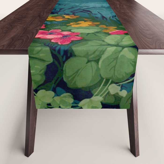 Antique Botanical Garden 1860 Table Runner Gallery Image 1