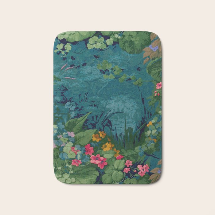 Antique Botanical Garden 1860 Bath Mat Gallery Image 1