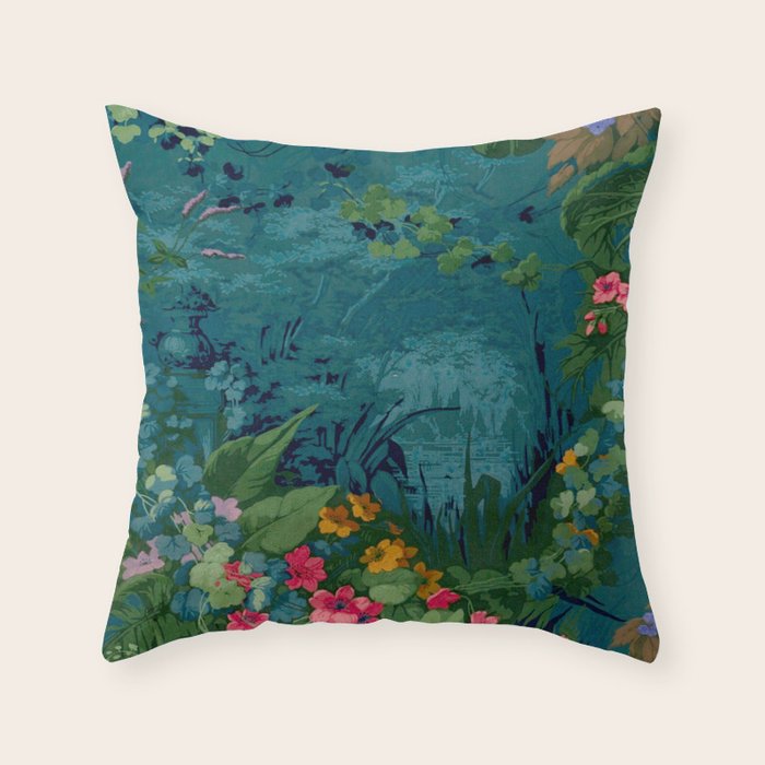 Antique Botanical Garden 1860 Throw Pillow Gallery Image 6