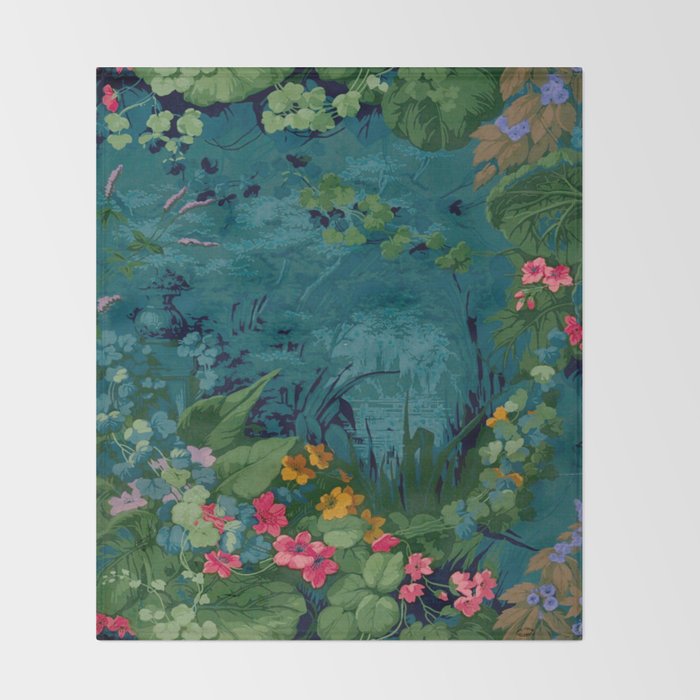 Antique Botanical Garden 1860 Throw Blanket Gallery Image 2