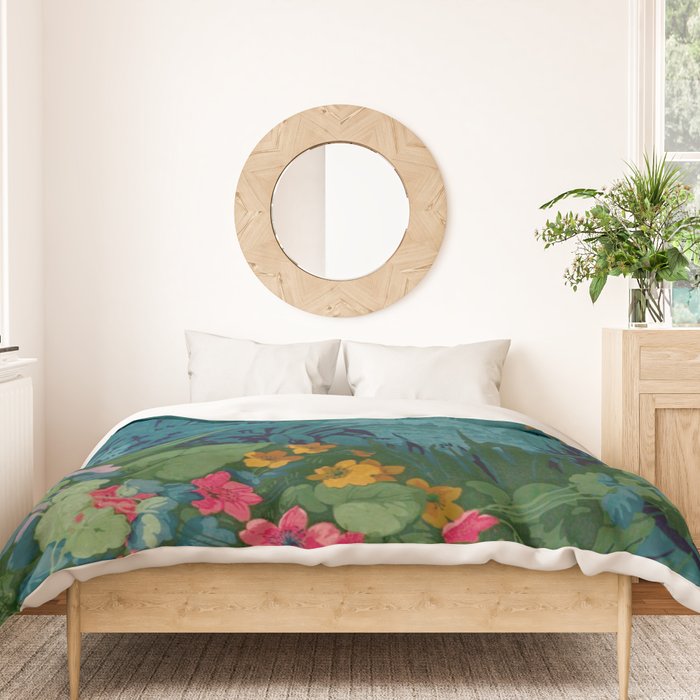 Antique Botanical Garden 1860 Duvet Cover Gallery Image 3