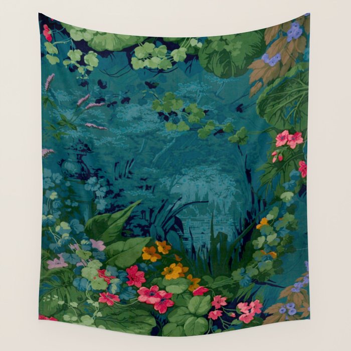 Antique Botanical Garden 1860 Wall Tapestry Gallery Image 4