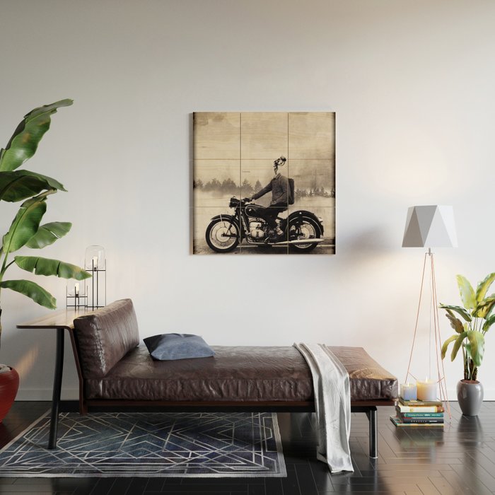 Vintage cafe racer Wood Wall Art Gallery Image 2