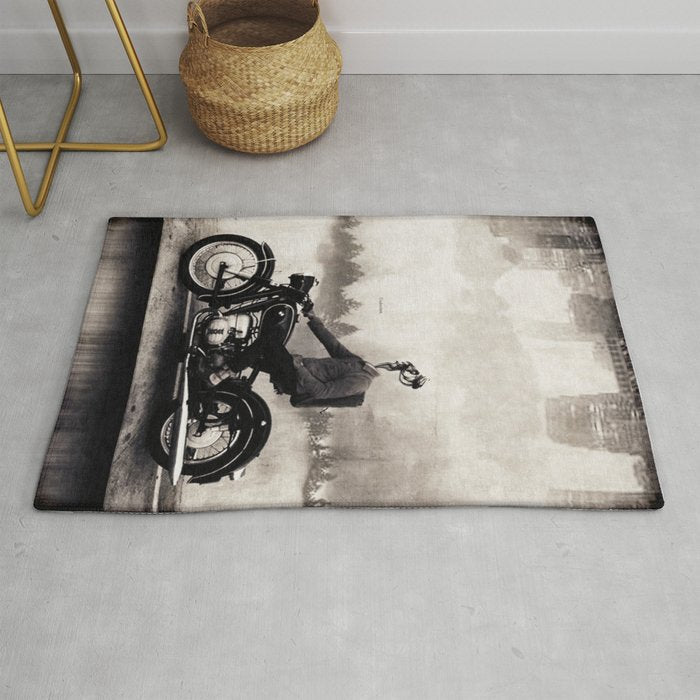 Vintage cafe racer Rug Gallery Image 1