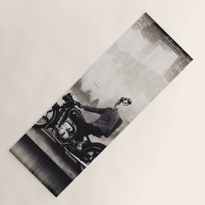Vintage cafe racer Yoga Mat Gallery Image 1