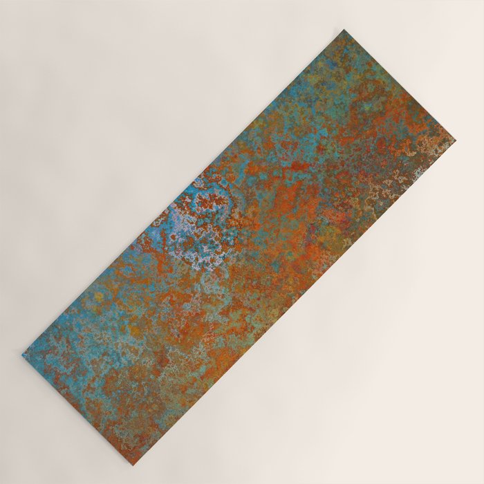 Vintage Rust, Copper and Blue Yoga Mat Gallery Image 1