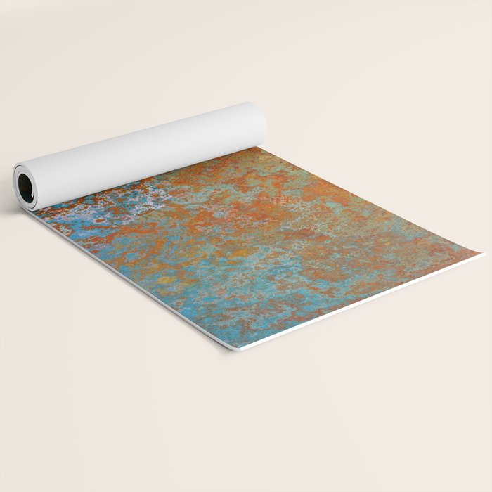 Vintage Rust, Copper and Blue Yoga Mat Gallery Image 2