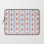 Coastal Fish Stripes Nostalgic Pattern in Light Blue, Orange Red, and White Laptop Sleeve Gallery Image 1