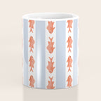 Coastal Fish Stripes Nostalgic Pattern in Light Blue, Orange Red, and White Coffee Mug Gallery Image 4