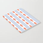 Coastal Fish Stripes Nostalgic Pattern in Light Blue, Orange Red, and White Notebook Gallery Image 2
