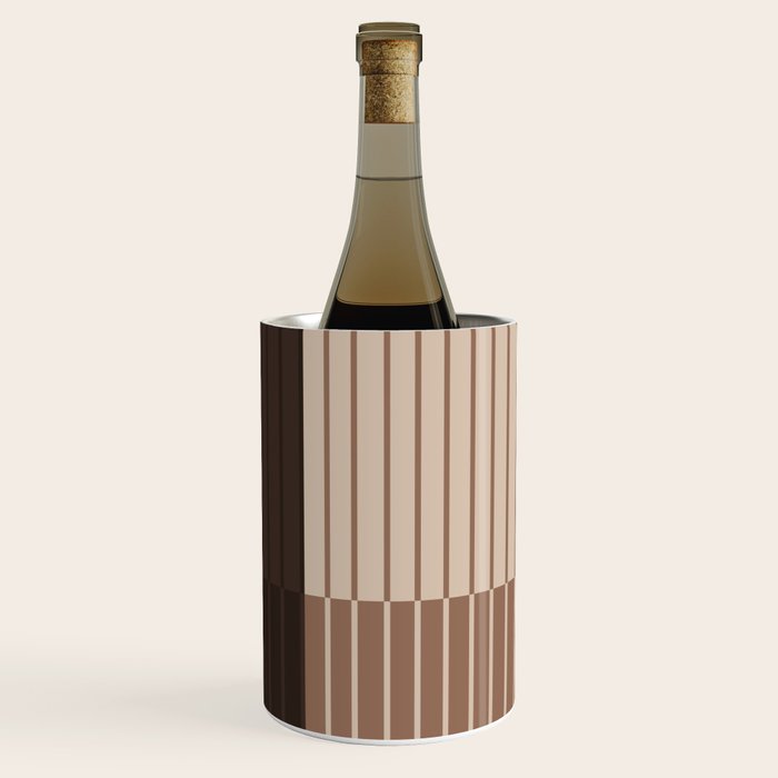 Color Block Line Abstract LXXXI Mocha Coffee Wine Chiller Gallery Image 1