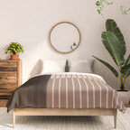 Color Block Line Abstract LXXXI Mocha Coffee Comforter Gallery Image 3