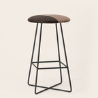 Color Block Line Abstract LXXXI Mocha Coffee Stool Gallery Image 1