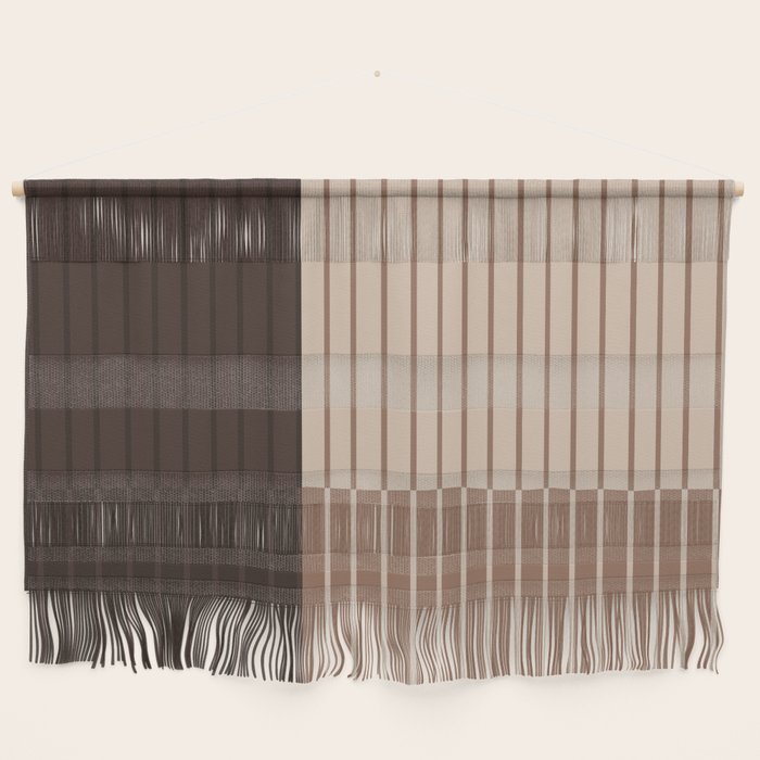 Color Block Line Abstract LXXXI Mocha Coffee Wall Hanging Gallery Image 1