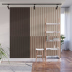 Color Block Line Abstract LXXXI Mocha Coffee Wall Mural Gallery Image 1