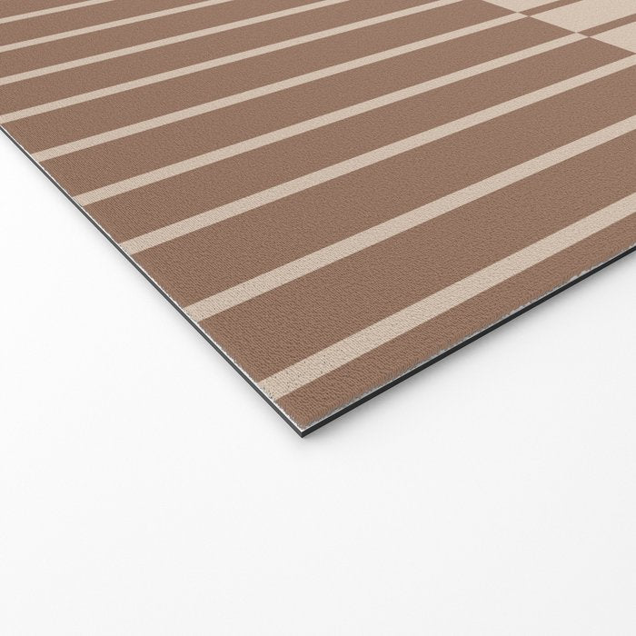 Color Block Line Abstract LXXXI Mocha Coffee Welcome Mat Gallery Image 2