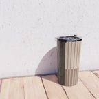 Color Block Line Abstract LXXXI Mocha Coffee Travel Mug Gallery Image 4
