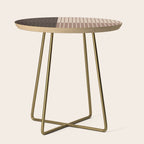 Color Block Line Abstract LXXXI Mocha Coffee Side Table Gallery Image 1