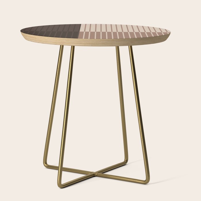 Color Block Line Abstract LXXXI Mocha Coffee Side Table Gallery Image 1