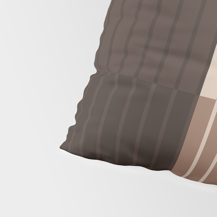 Color Block Line Abstract LXXXI Mocha Coffee Pillow Sham Gallery Image 4