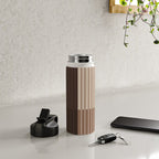 Color Block Line Abstract LXXXI Mocha Coffee Water Bottle Gallery Image 4