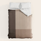 Color Block Line Abstract LXXXI Mocha Coffee Duvet Cover Gallery Image 6