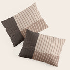 Color Block Line Abstract LXXXI Mocha Coffee Pillow Sham Gallery Image 3