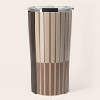 Color Block Line Abstract LXXXI Mocha Coffee Travel Mug Gallery Image 1
