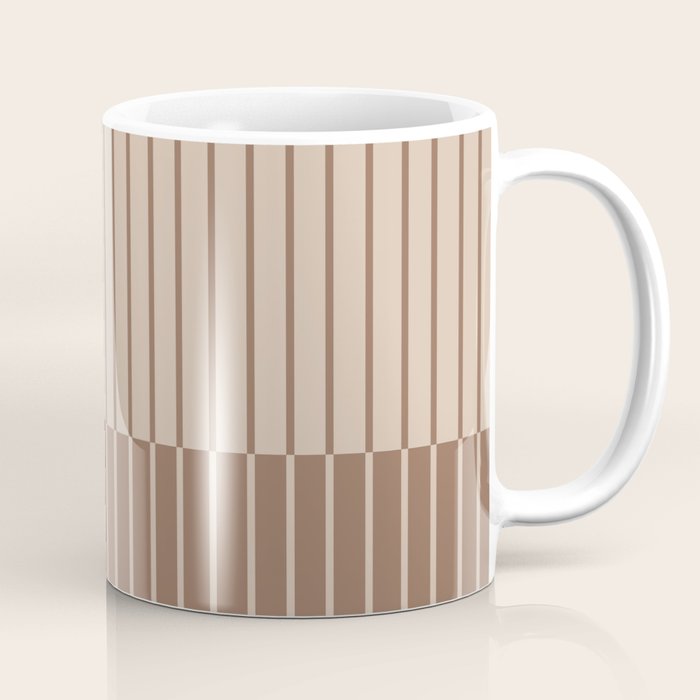 Color Block Line Abstract LXXXI Mocha Coffee Coffee Mug Gallery Image 1
