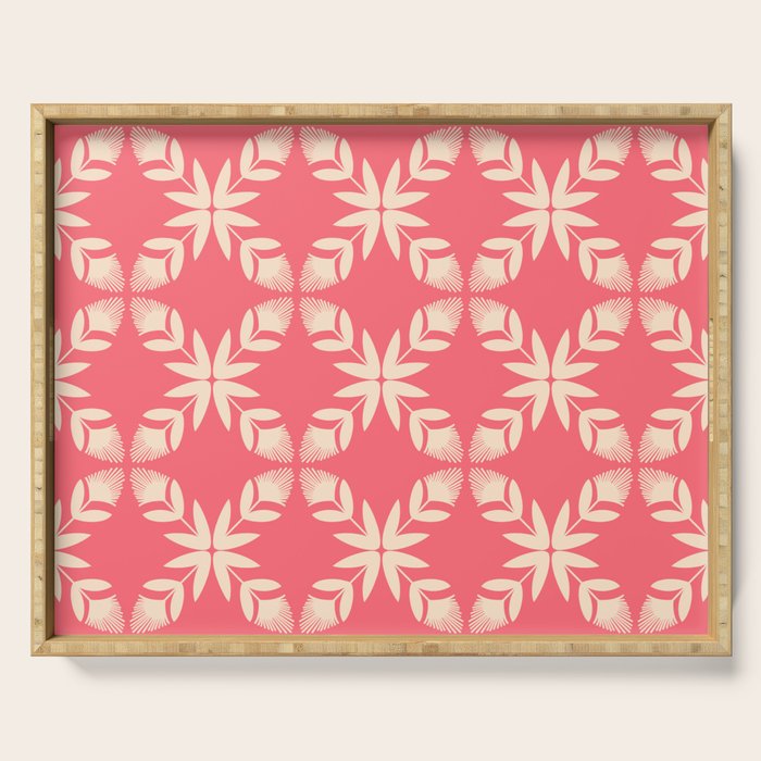 Florals In Coral Serving Tray Gallery Image 1