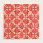 Florals In Coral Wood Wall Art Gallery Image 1