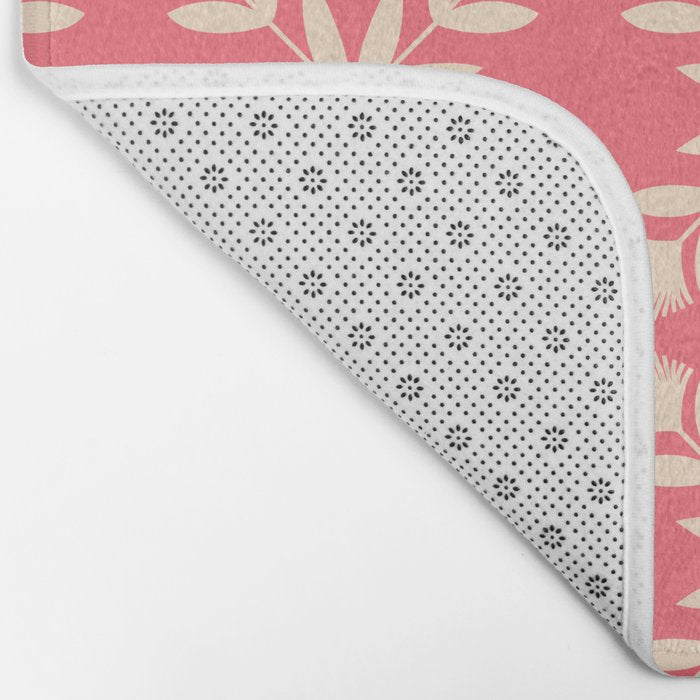 Florals In Coral Bath Mat Gallery Image 2