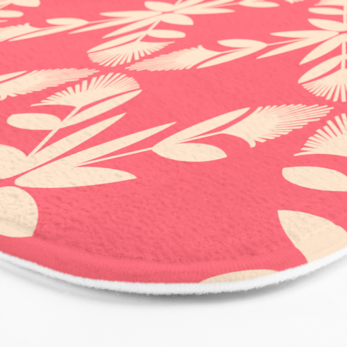 Florals In Coral Bath Mat Gallery Image 3