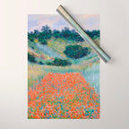 Poppy Field in a Hollow near Giverny Claude Monet Wrapping Paper Gallery Image 1