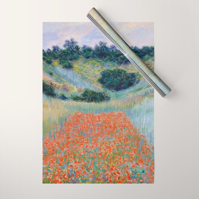 Poppy Field in a Hollow near Giverny Claude Monet Wrapping Paper Gallery Image 1