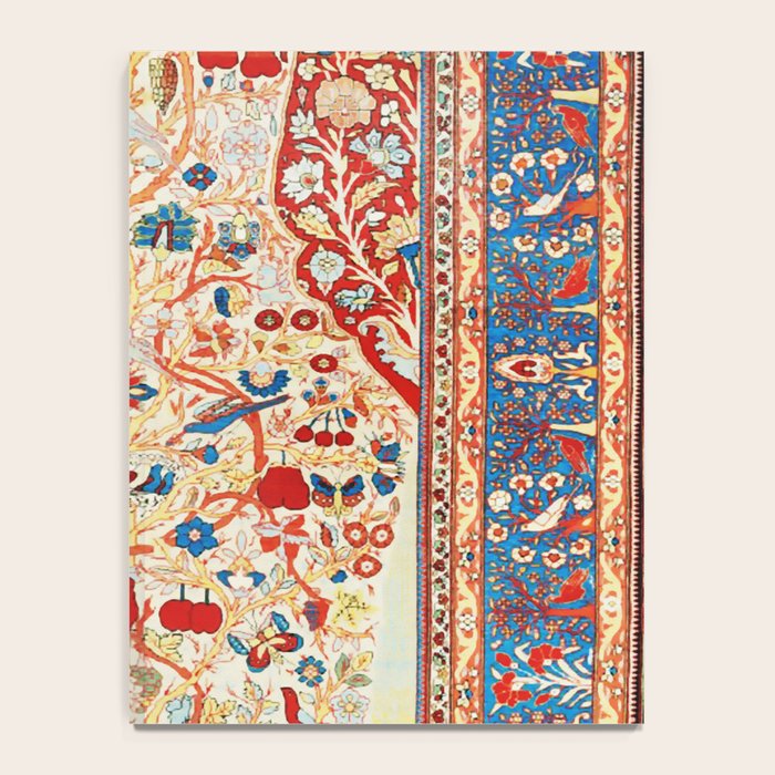 Antique Persian Garden Rug With Birds Print Notebook Gallery Image 4
