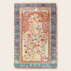 Antique Persian Garden Rug With Birds Print Cutting Board Gallery Image 1