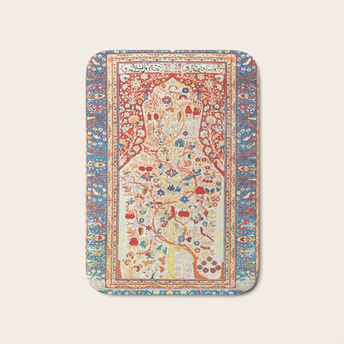 Antique Persian Garden Rug With Birds Print Bath Mat Gallery Image 1