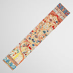 Antique Persian Garden Rug With Birds Print Table Runner Gallery Image 3