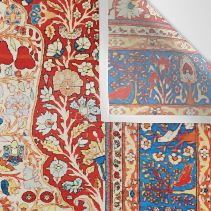 Antique Persian Garden Rug With Birds Print Wall Tapestry Gallery Image 3