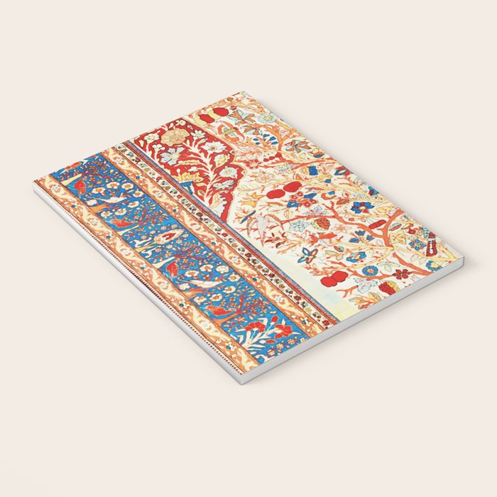 Antique Persian Garden Rug With Birds Print Notebook Gallery Image 3