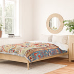 Antique Persian Garden Rug With Birds Print Duvet Cover Gallery Image 2