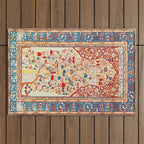 Antique Persian Garden Rug With Birds Print Outdoor Rug Gallery Image 1