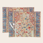 Antique Persian Garden Rug With Birds Print Placemat Gallery Image 1