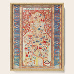 Antique Persian Garden Rug With Birds Print Serving Tray Gallery Image 1