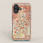 Antique Persian Garden Rug With Birds Print iPhone Case Gallery Image 1