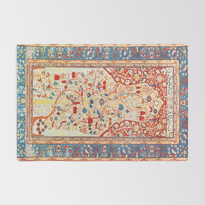 Antique Persian Garden Rug With Birds Print Rug Gallery Image 2