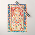 Antique Persian Garden Rug With Birds Print Wrapping Paper Gallery Image 1
