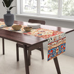 Antique Persian Garden Rug With Birds Print Table Runner Gallery Image 2